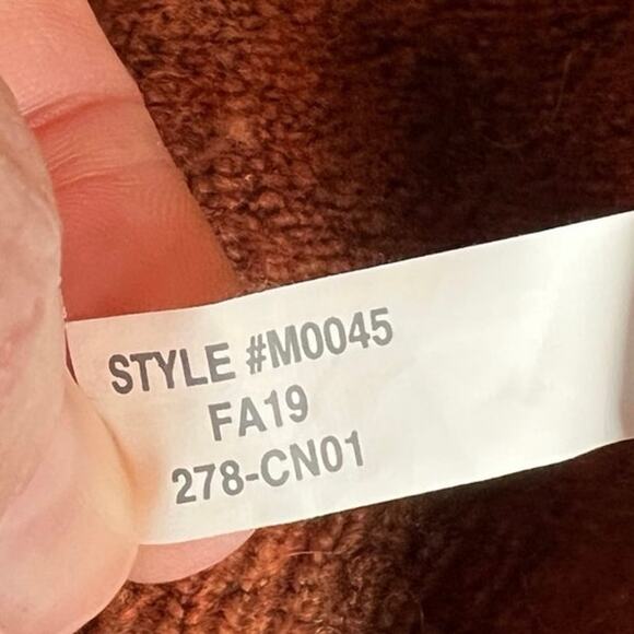 Madewell Wool Alpaca Color Block Duster Cardigan Mauve Ivory Brown Cozy size XL - Picture 10 of 10